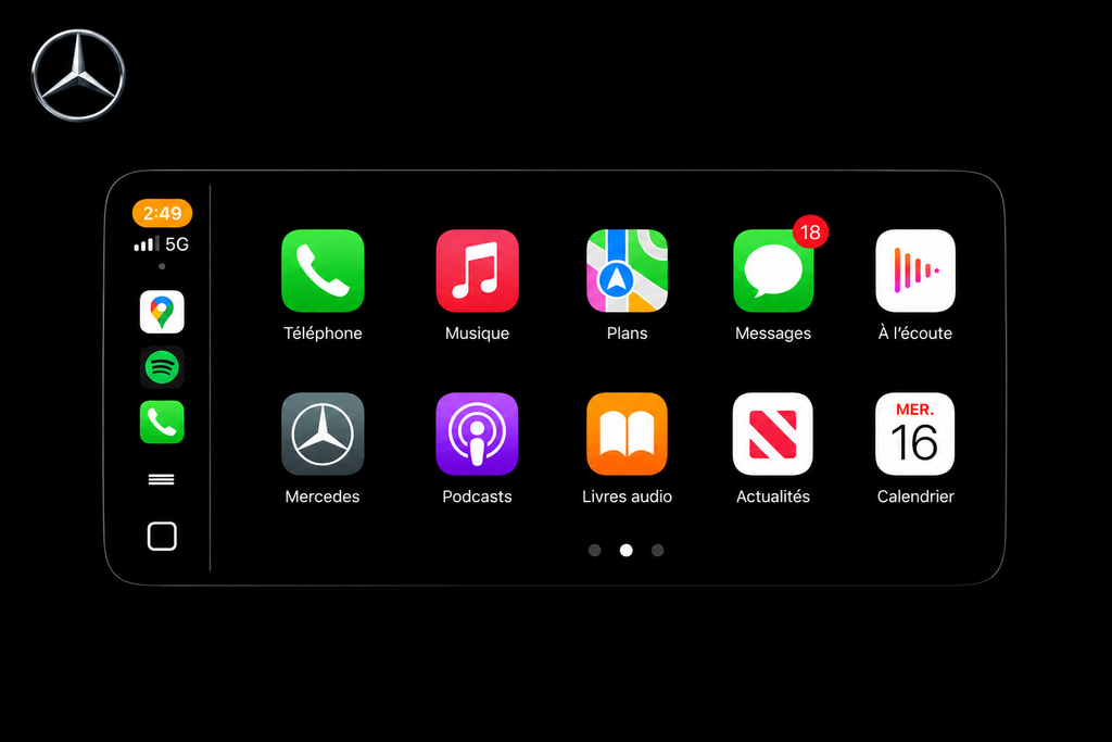 Ecran 12 Pouces Mercedes multimédia CarPlay & Android Auto – Classe A/B/G/CLA/GLA