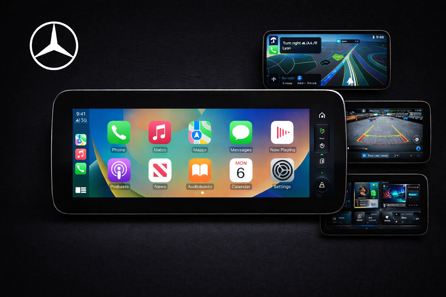 Ecran 10 Pouces Mercedes multimédia CarPlay & Android Auto Classe C/V/GLC